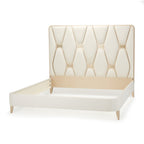 La Rachelle Upholstered Panel Bed — Medium Champagne — representative bed size — official view