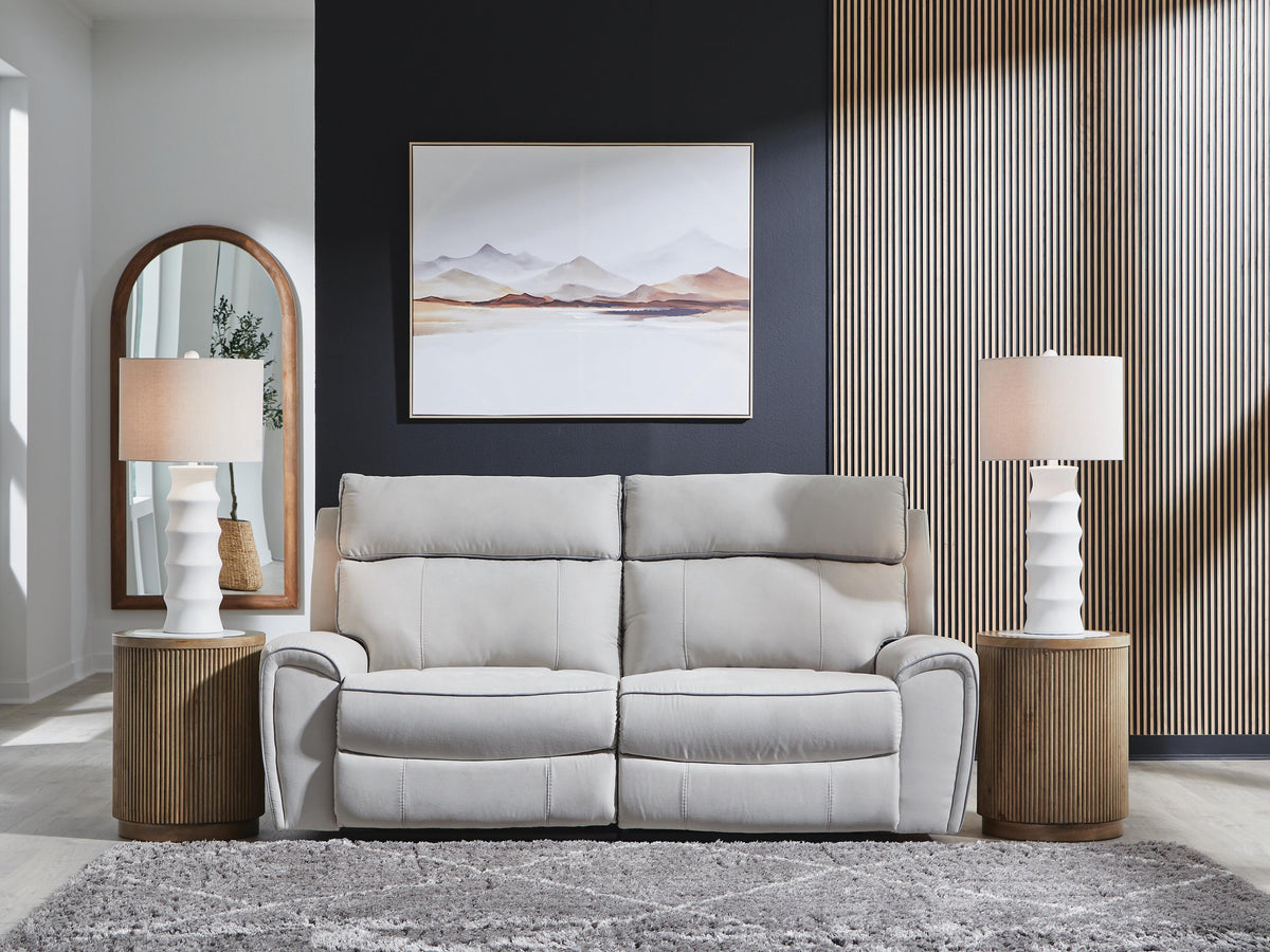 Grafton Pike Pearl/Ash Power Reclining Loveseat