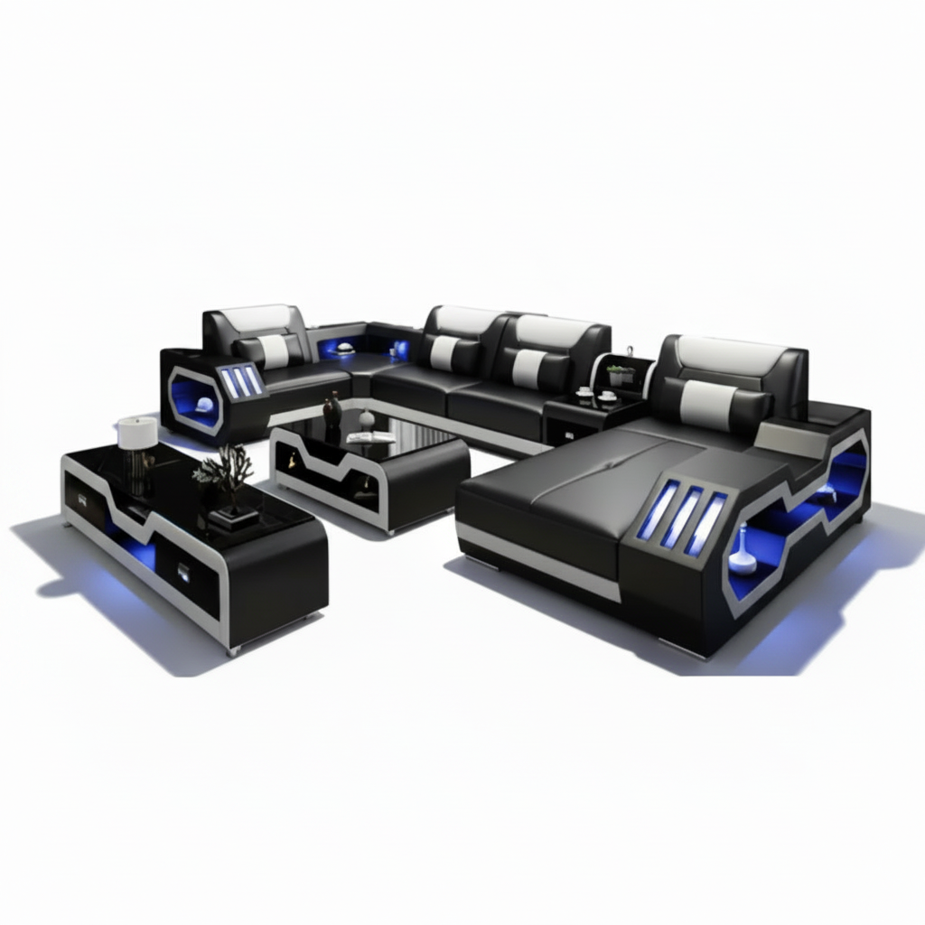 Aurelmont Noir Sectional — left side view