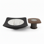 Aurevaux Coffee Table set with brown side table, clean straight front view