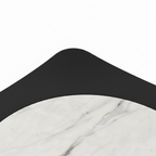 Aurevaux Coffee Table black curved edge and white inset detail