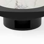 Aurevaux Coffee Table black pedestal base and front opening detail