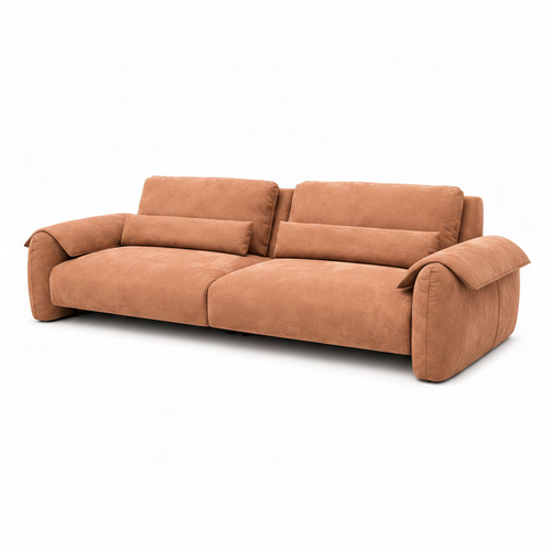 Averique Sofa in terracotta fabric, wide right-front 45-degree view