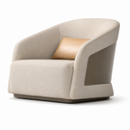 Bellacaire Accent Chair in leather with a solid wood and wood veneer frame