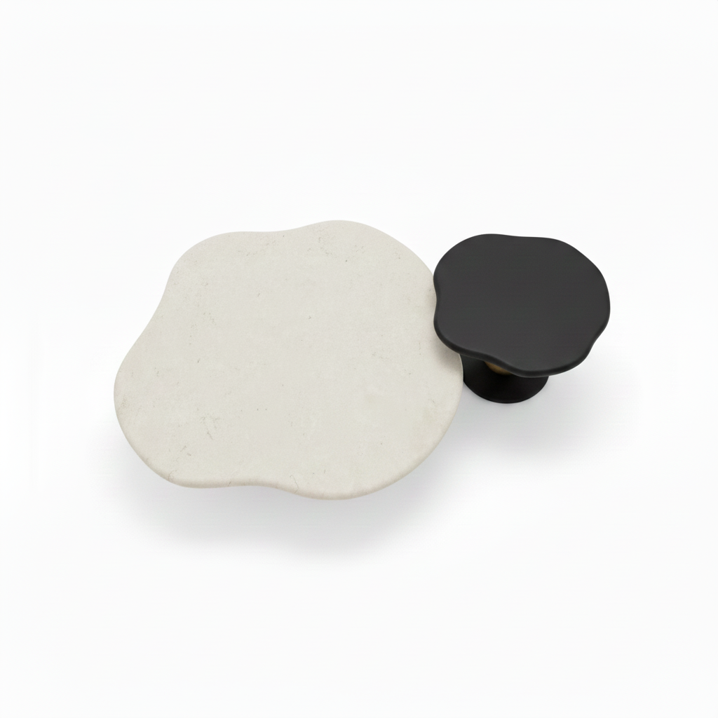 Bellorin coffee table set in a clean overhead view with clear ivory tabletop