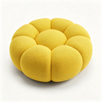 Cielmont Bellac Stool upper front view showing segmented cushioned upholstery on a white background