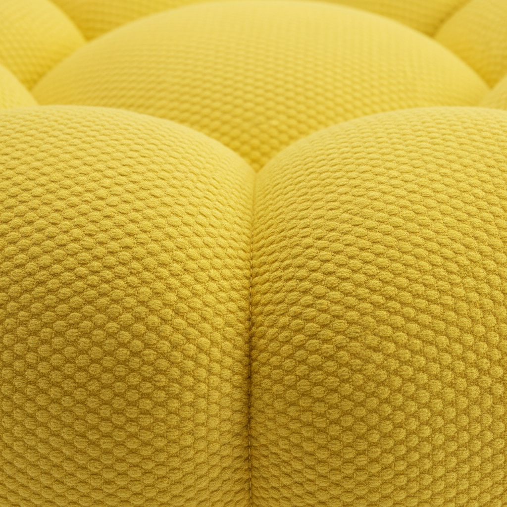 Cielmont Bellac Stool close-up of fabric upholstery and piping detail on a white background