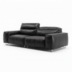 Cormaro Sofa black full leather right front 45 degree view one