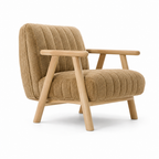 Elsinne Accent Chair three-quarter view showing the fabric upholstery and ash wood frame