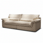 Ferlano Sofa in ivory ribbed fabric, right-front 45-degree view