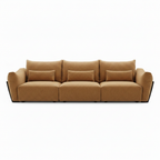 Fiorenne 3 Seater Sofa in camel fabric, straight front view