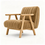 Elsinne Accent Chair side view with the seat opening facing left and backrest on the right