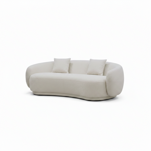Franchet Loveseat cream fabric right front 45 degree view