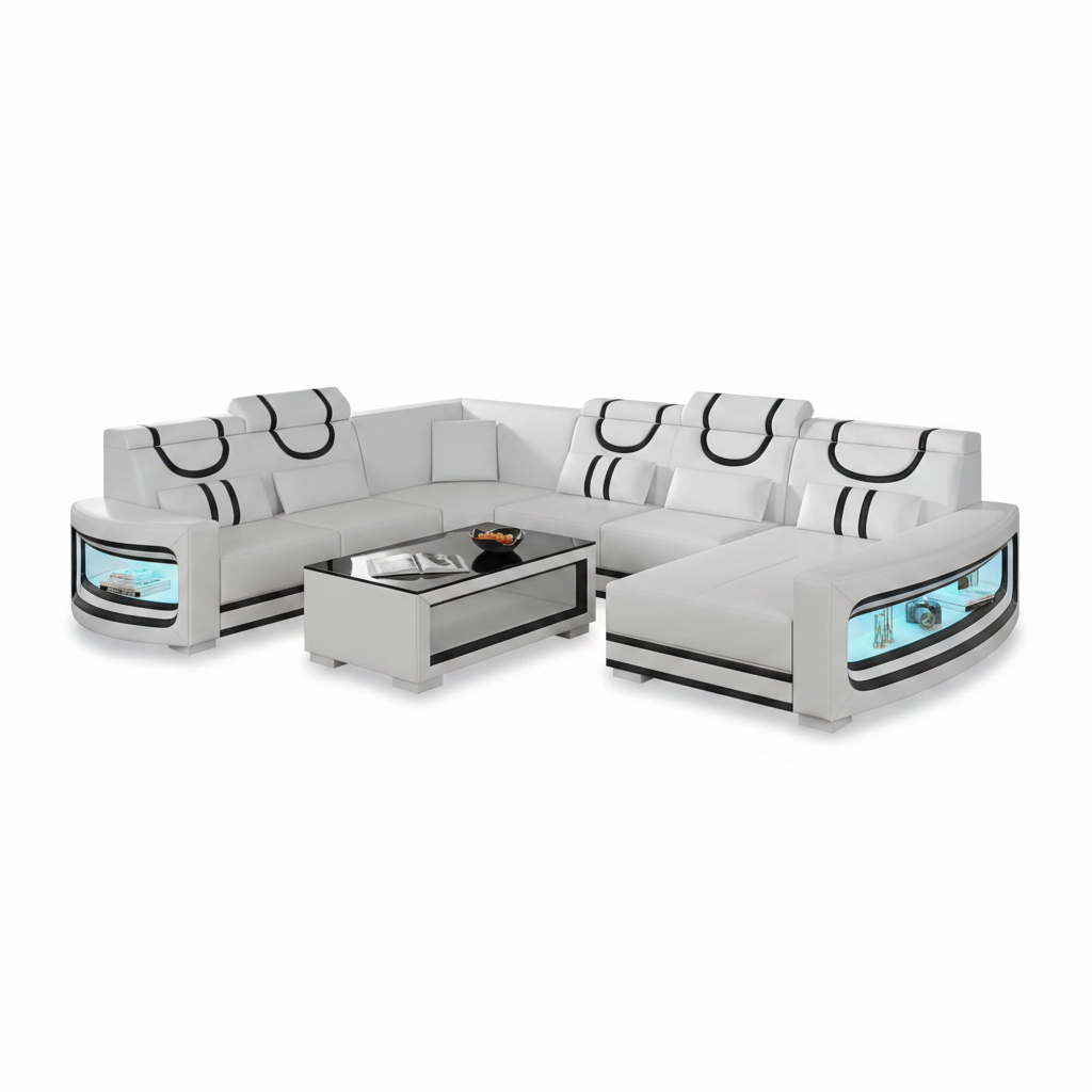 Gervaro Noir Sectional — left side view