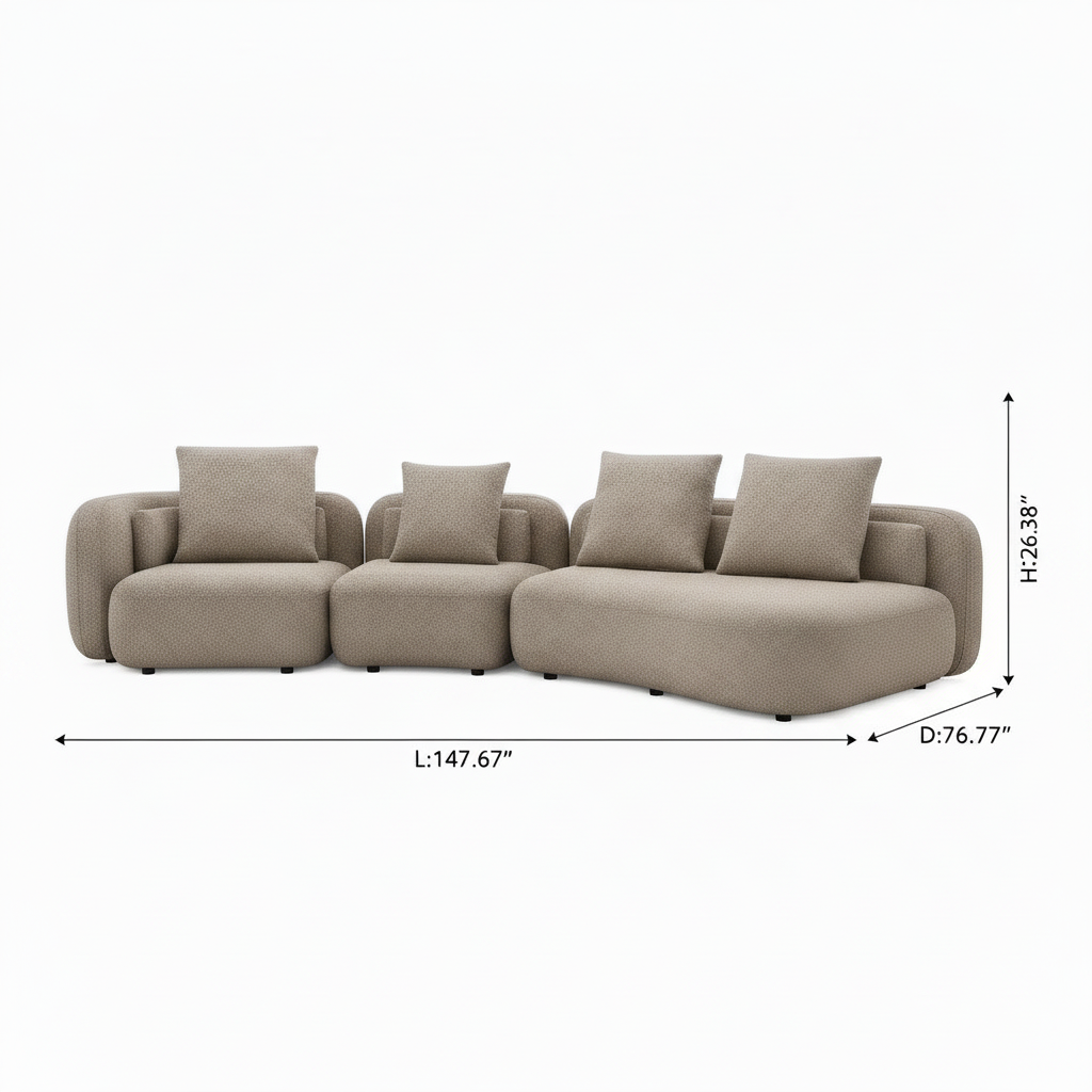 Glenoire Sectional — dimensions