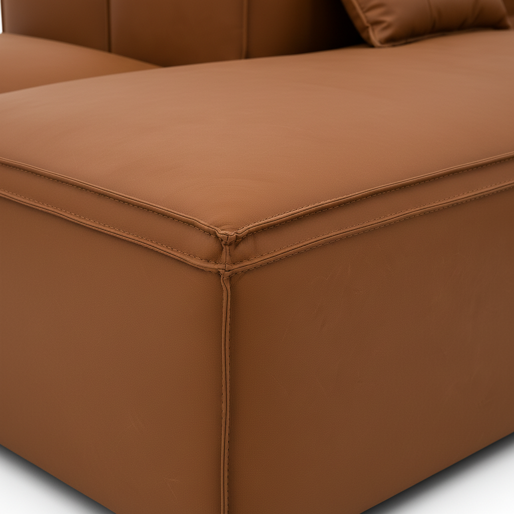 Grantham Leather Sectional — leather detail
