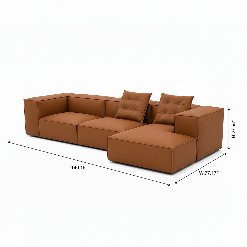 Grantham Leather Sectional — dimensions