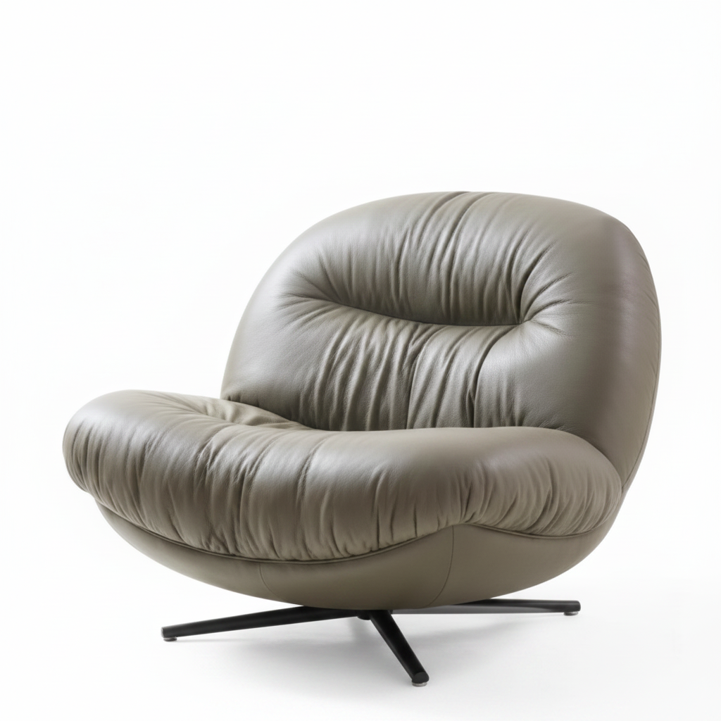 Iverique Accent Chair with upholstered seating, a cushioned backrest, and curved arms on a white background.