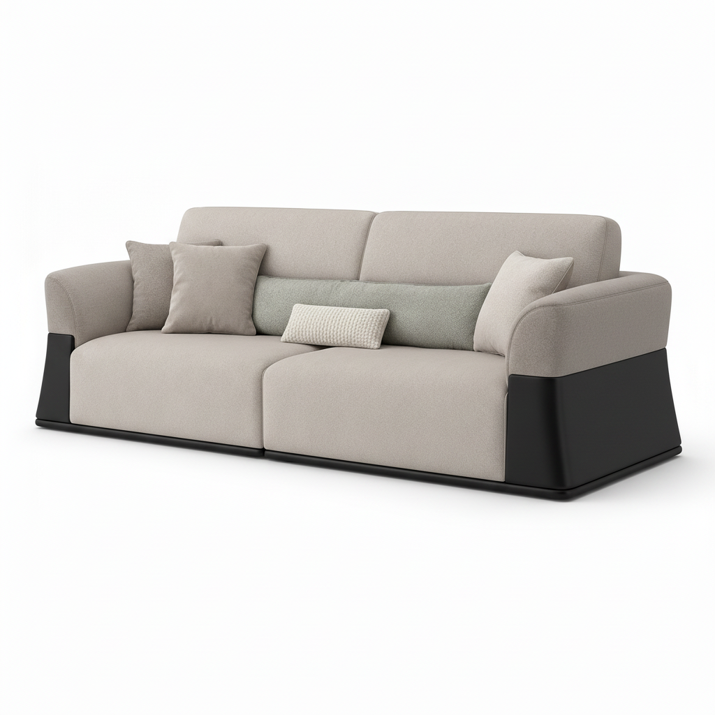 Jasvane Loveseat in light beige upholstery, right-front 45-degree view