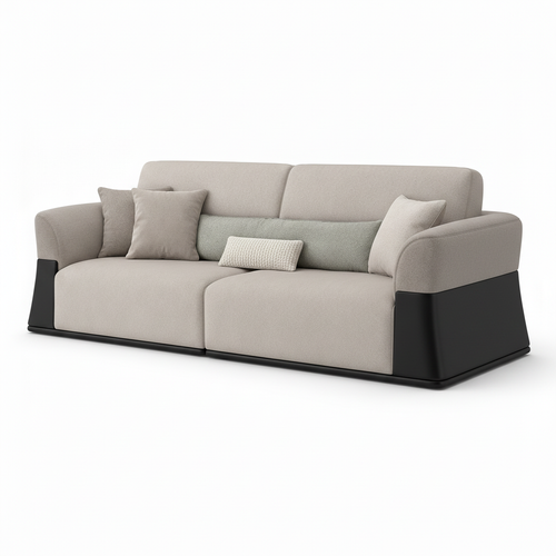 Jasvane Loveseat in light beige upholstery, right-front 45-degree view