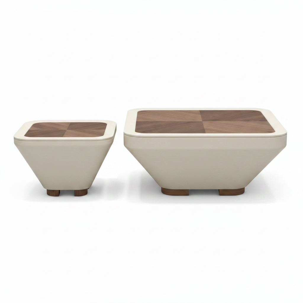 Kaldorin Coffee Table two-table set, strict straight front view