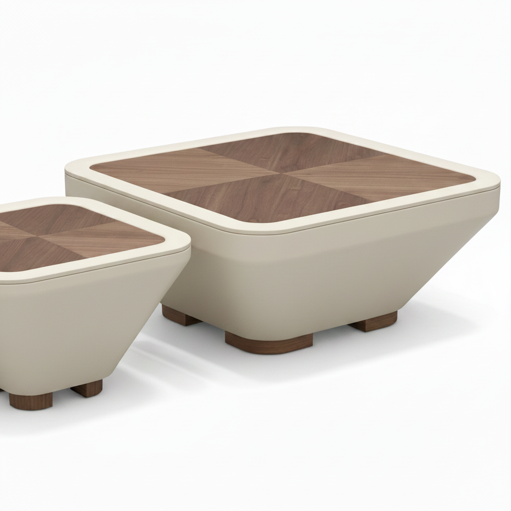 Kaldorin Coffee Table main table four-panel wood top detail