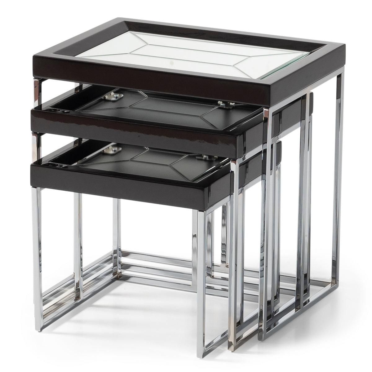 Carmela Nesting Tables — Glossy Charcoal — official view
