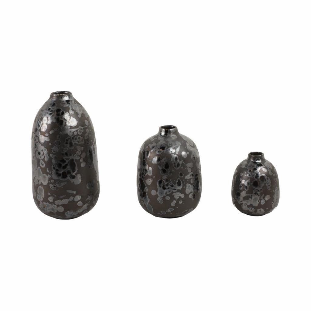 Tessgate Set of 3 Black Vases — 10″