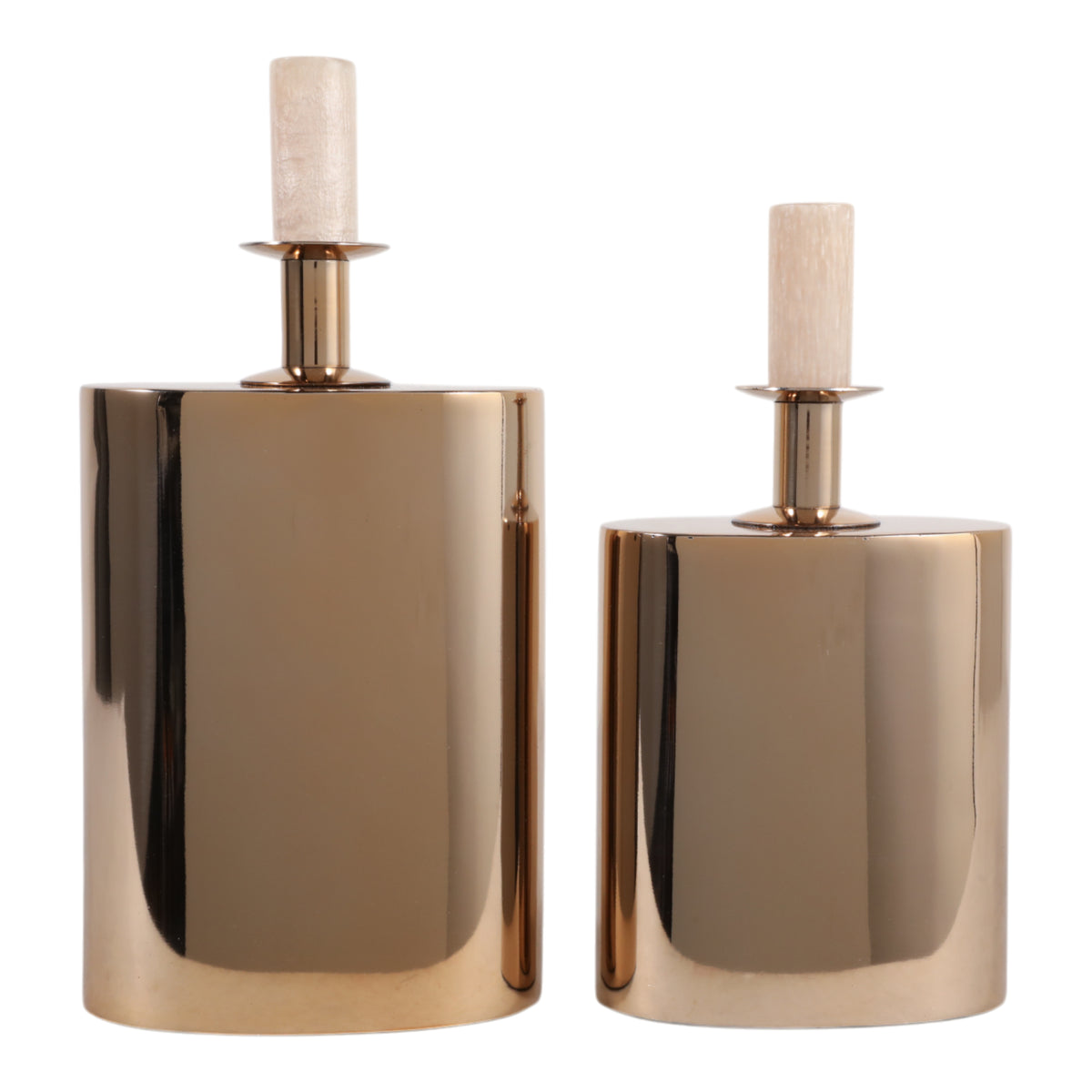 Beldenmore Set of 2 Gold Jars — 14″