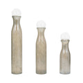 Brynhaven Set of 3 Gray Glass Vases — 22″