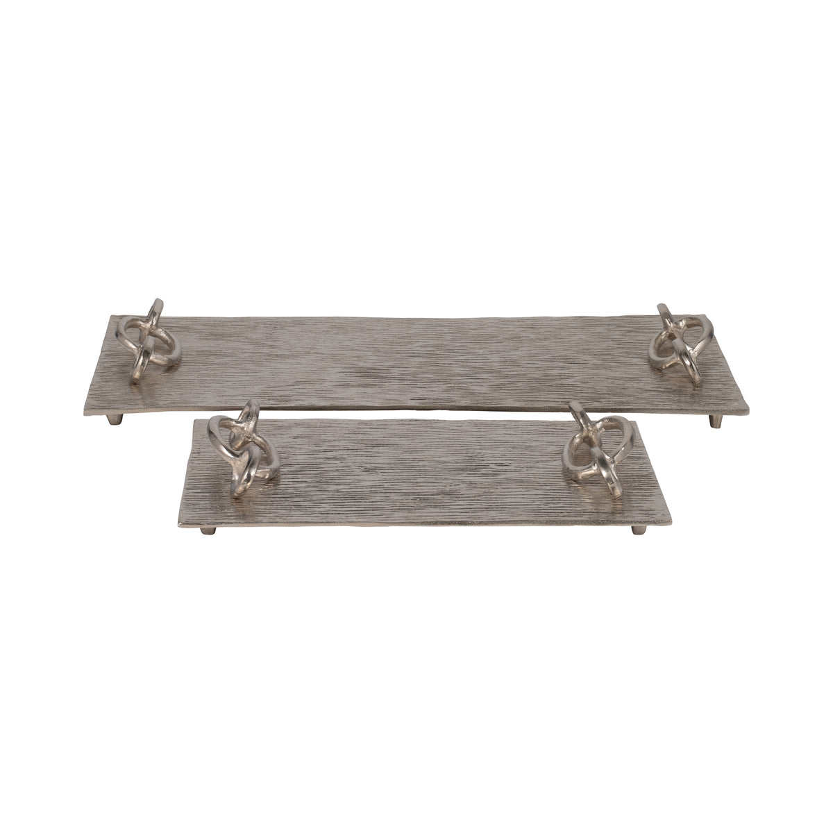 Burkeford Set of 2 Silver Tray — 3″