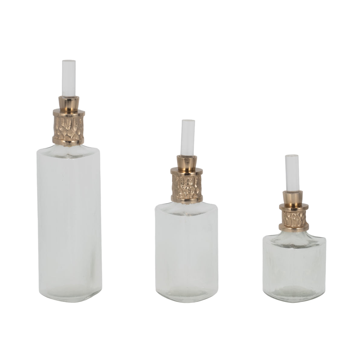 Houstoncross Set of 3 Gold Glass Vases — 17″
