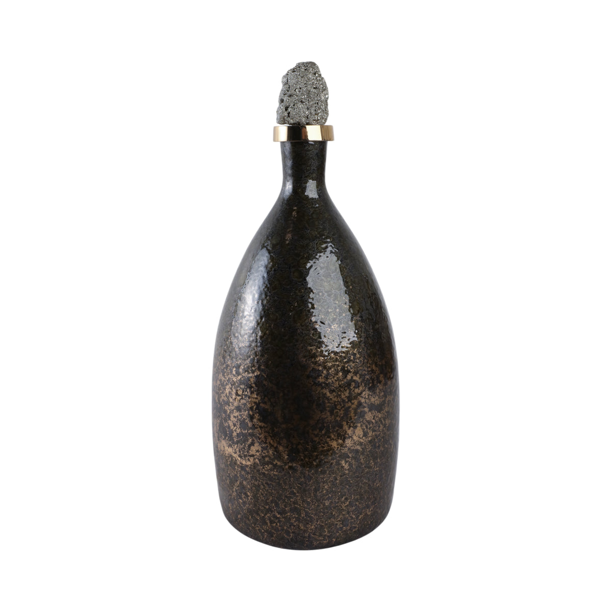 Farleydale Black Glass Vase — 18″