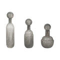 Burtonburn Set of 3 Gray Glass Vases — 18″