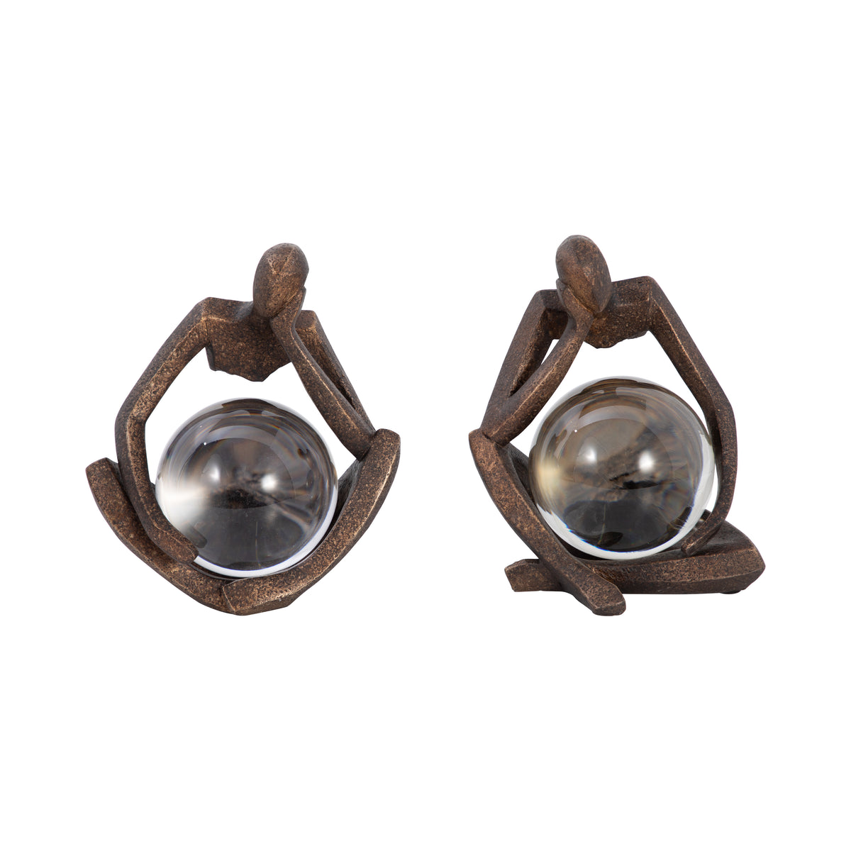 Cliftonrun Set of 2 Black Orbs — 8″