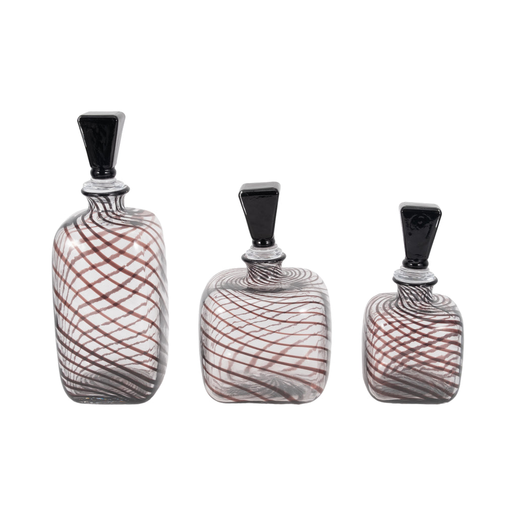 Clinton Set of 3 Black Vases — 11″