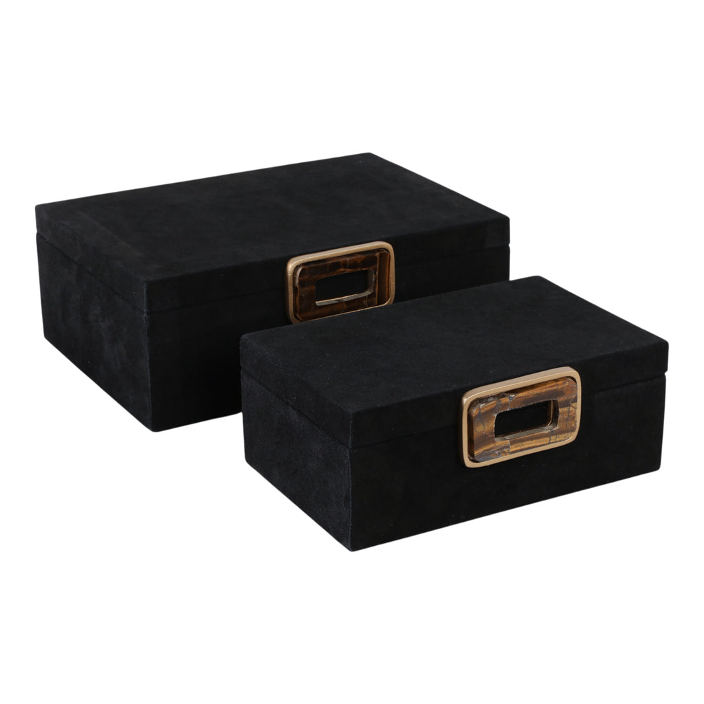 Raymond Set of 2 Black Boxes — 5″