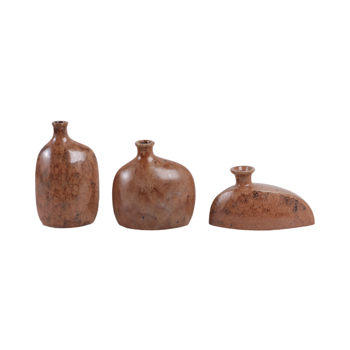 Bentonfield Set of 3 Brown Vases — 9″