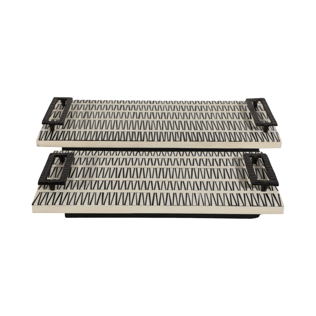 Coreygrove Set of 2 Black Tray — 3″