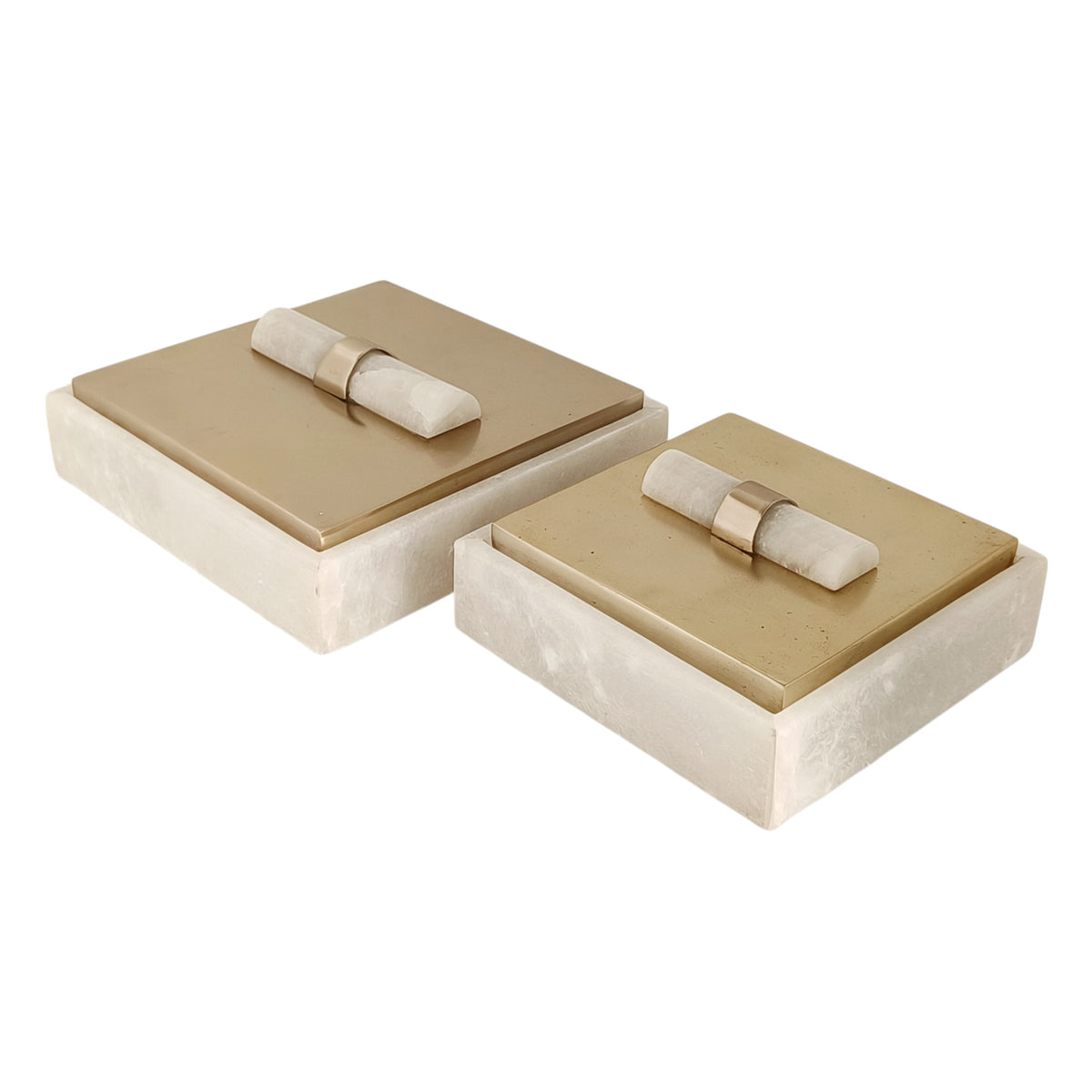 Bayardwood Set of 2 Gold Boxes — 4″