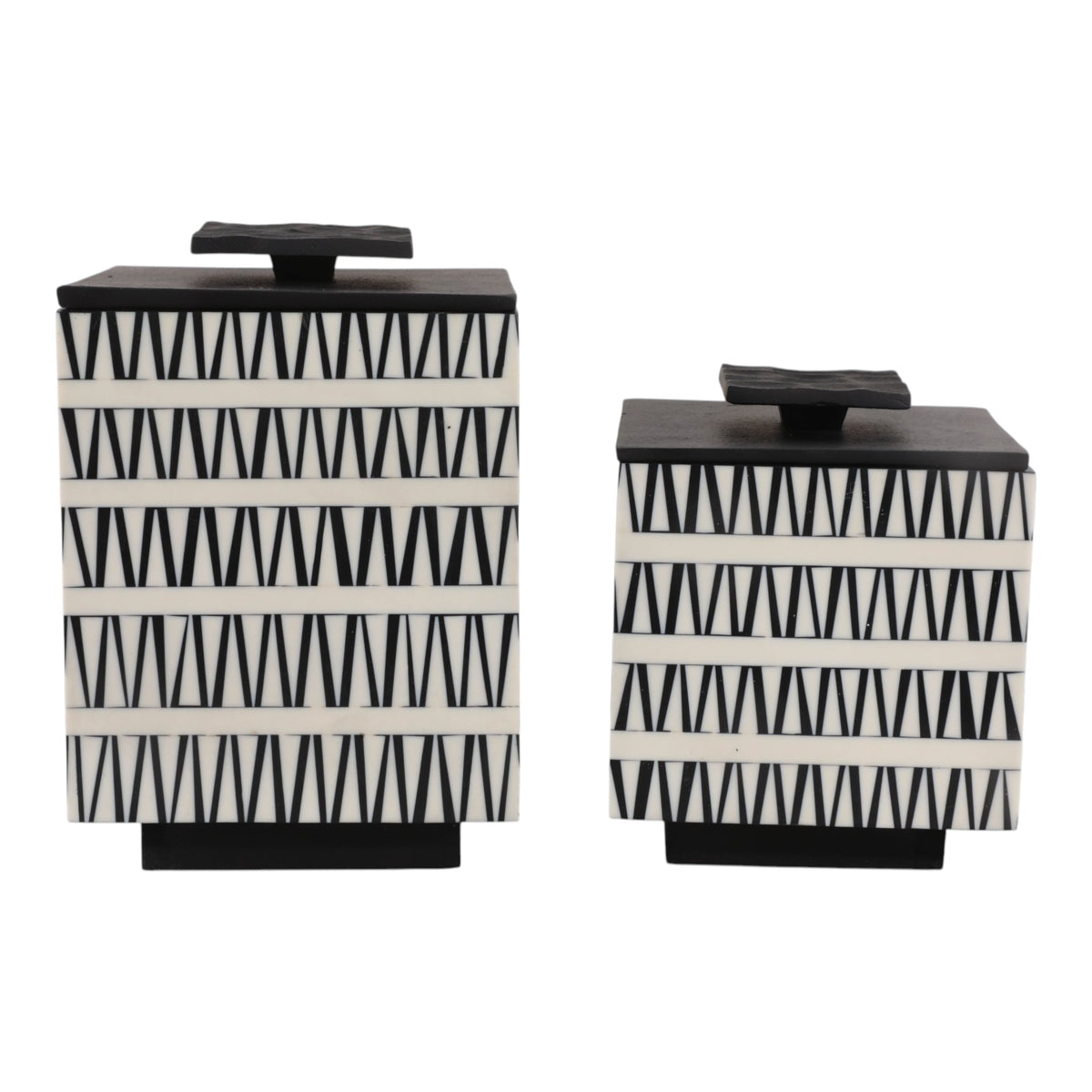 Tannerwind Set of 2 Black Boxes — 9″