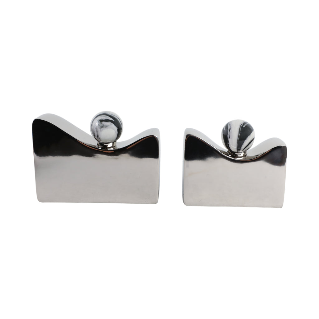 Arloshaw Set of 2 Silver Vases — 8″