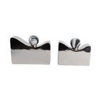 Arloshaw Set of 2 Silver Vases — 8″