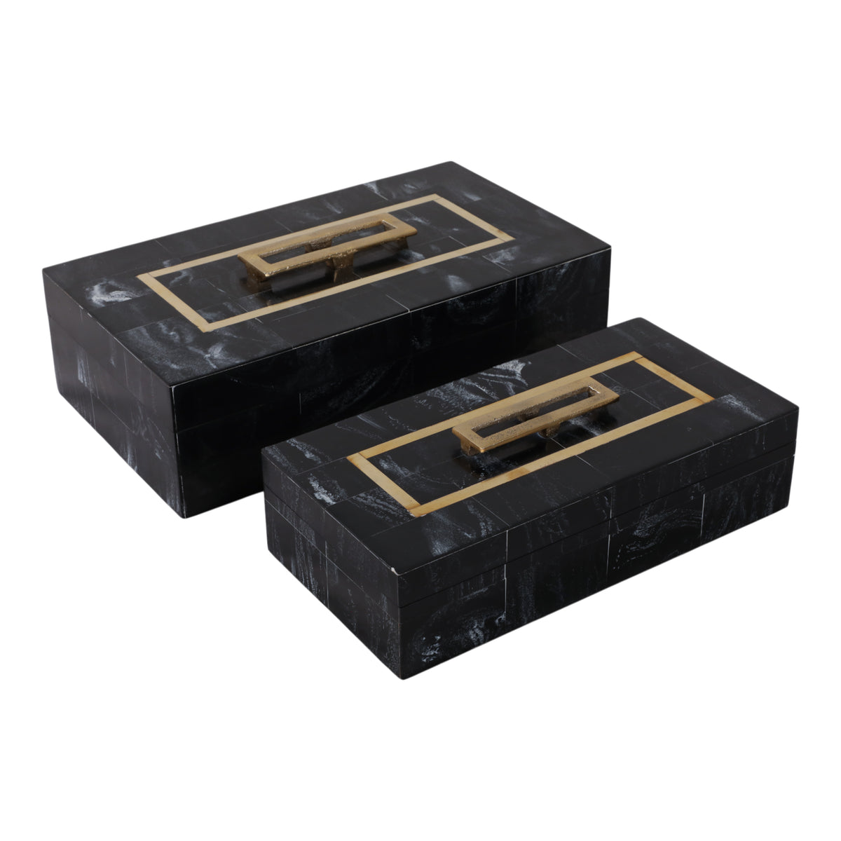 Fargoham Set of 2 Black Boxes — 5″