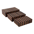 Dempseyburn Set of 3 Brown Boxes — 4″