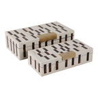 Chloeton Set of 2 Brown Boxes — 5″