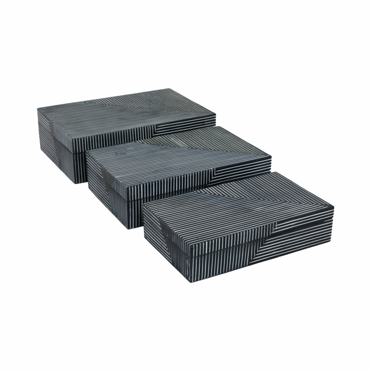Hensonshaw Set of 3 Blue Boxes — 4″