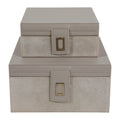 Bentonbeach Set of 2 Ivory Boxes — 5″