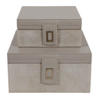 Bentonbeach Set of 2 Ivory Boxes — 5″
