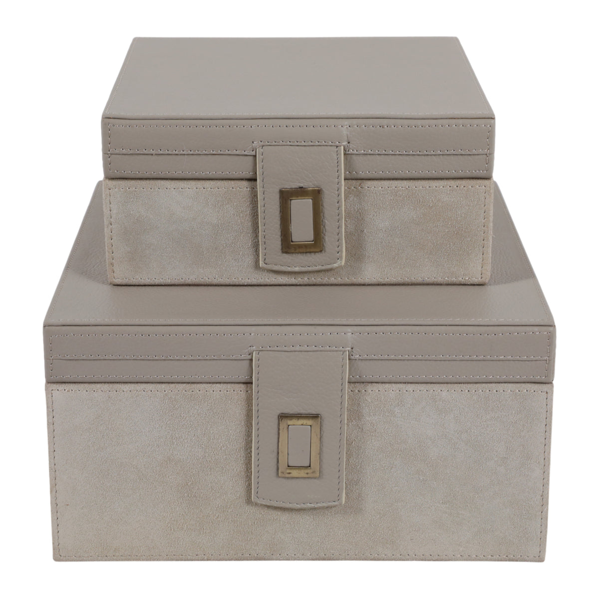 Bentonbeach Set of 2 Ivory Boxes — 5″